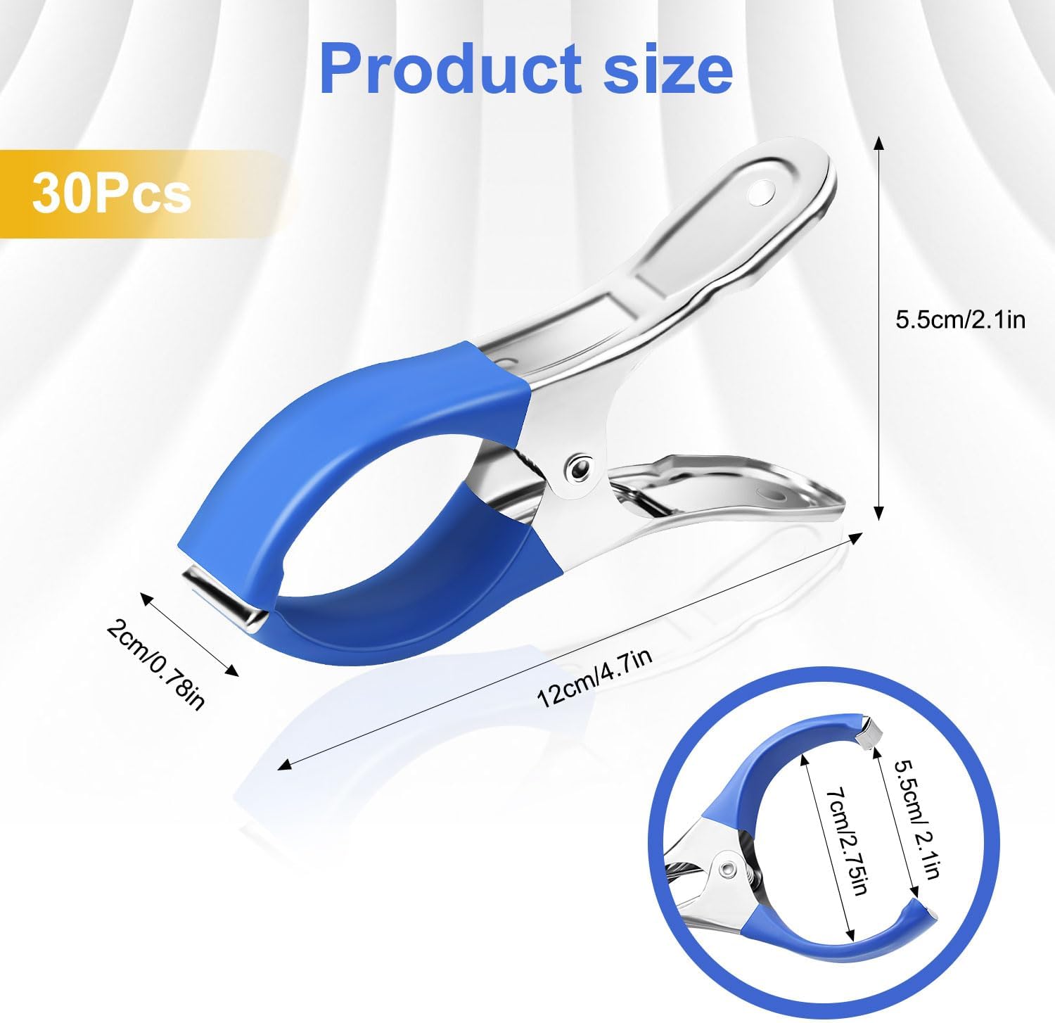 Pool Cover Clips for Above Ground Pools, 30 Pcs 4.7 Inch Stainless Steel, Windproof Clips with Protective Sleeves - Image 3