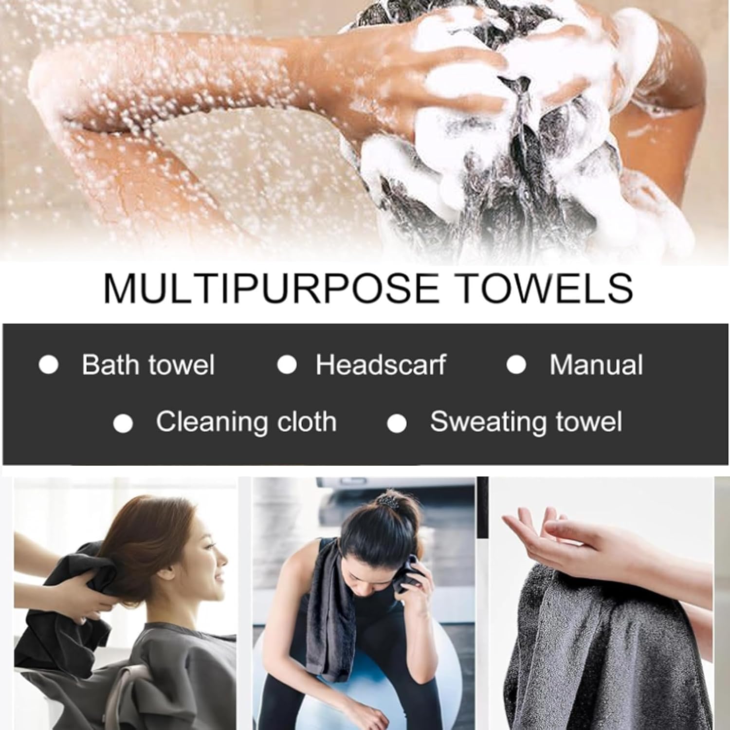 Shiny Wipes Cleaning Cloths for Shower, Bath XXL Drying Towel, Streak Free & Ultra Absorbent Microfiber Towels, Escape The Bathroom Cars Limescale Struggle (3Pcs) - Image 2