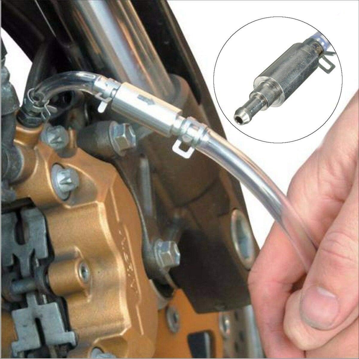 Brake Bleeder Hose One Way Check Valve, Brake Fluid Replacement Kit, Car Brake Bleeder Hose with One Way Check Valve, Universal Brakes Bleeder Tool Cars Accessories for Car Motorbike Bike (2 Set) - Image 2