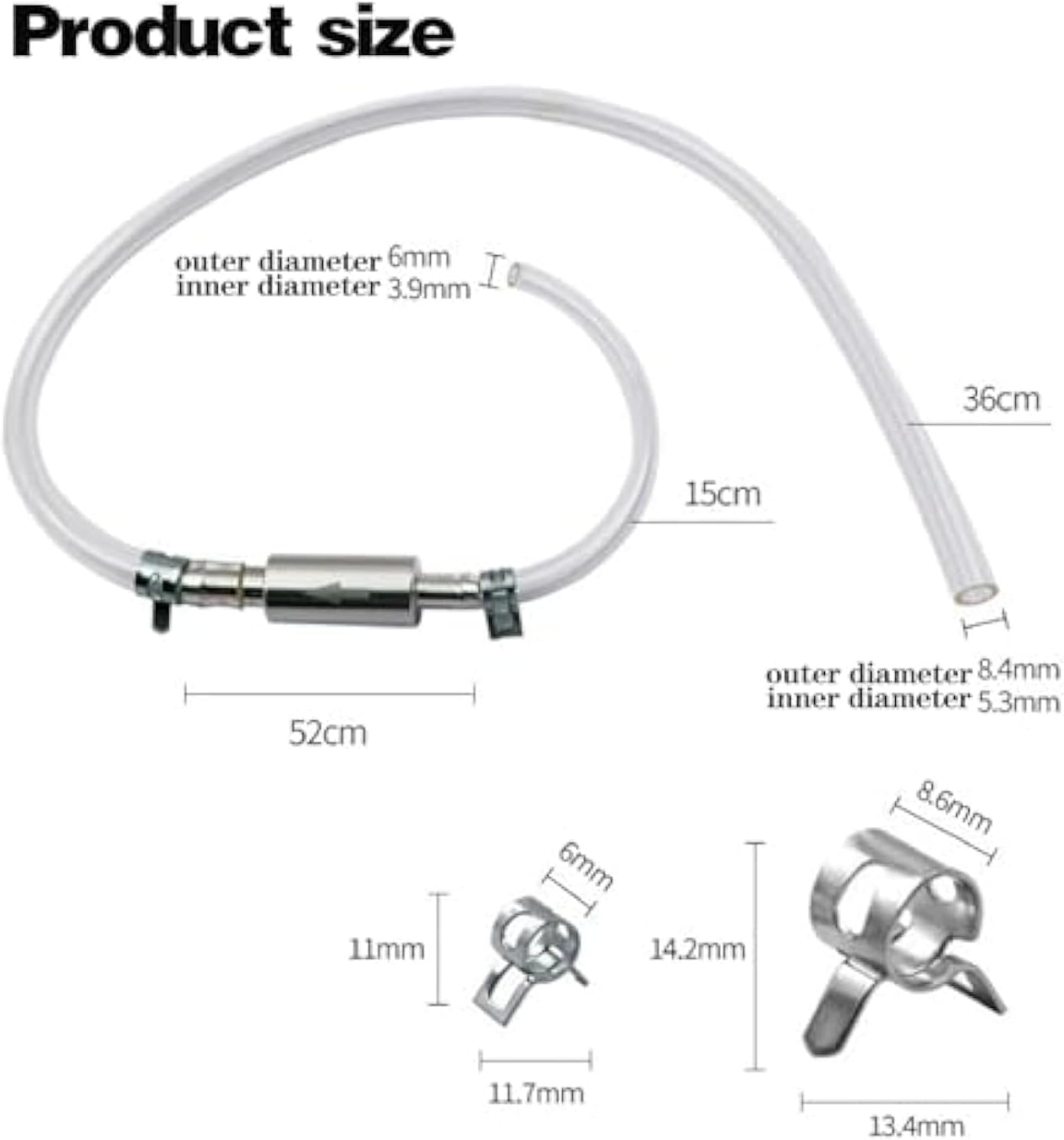 Brake Bleeder Hose One Way Check Valve, Brake Fluid Replacement Kit, Car Brake Bleeder Hose with One Way Check Valve, Universal Brakes Bleeder Tool Cars Accessories for Car Motorbike Bike (2 Set) - Image 5