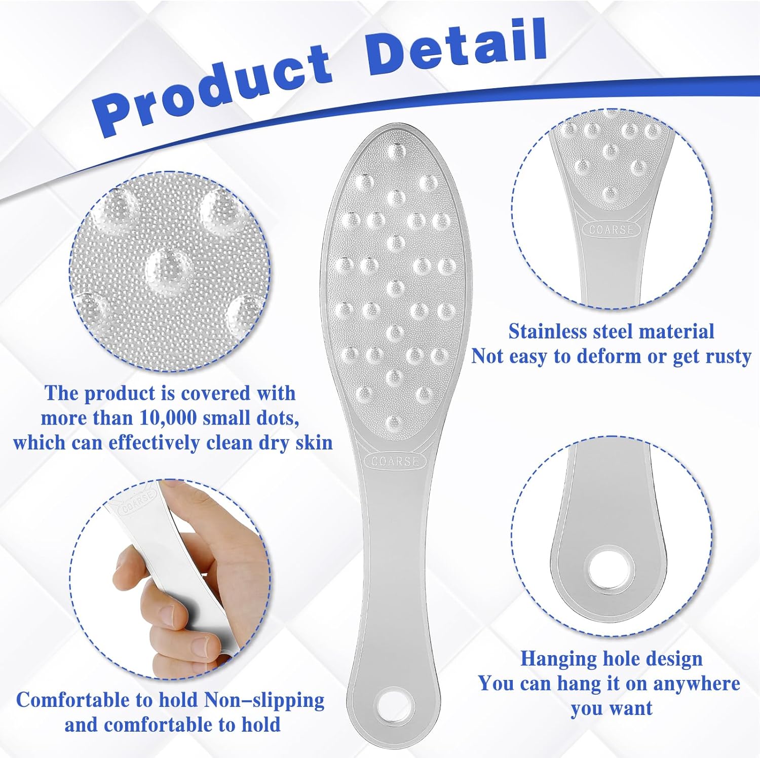 2 Pcs Foot Scraper Pedicure Metal Foot File Callus Remover for Feet Double Sided Foot Exfoliator Tool Set Foot Scrubber Professional Foot Rasp Scrubber for Wet Dry Skin Heel(Silver) - Image 3