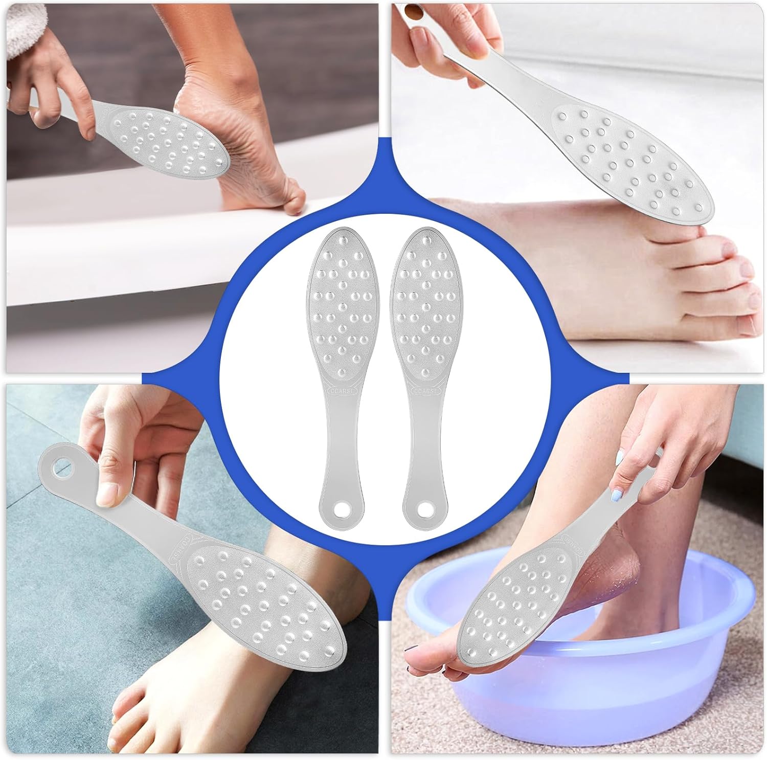 2 Pcs Foot Scraper Pedicure Metal Foot File Callus Remover for Feet Double Sided Foot Exfoliator Tool Set Foot Scrubber Professional Foot Rasp Scrubber for Wet Dry Skin Heel(Silver) - Image 7