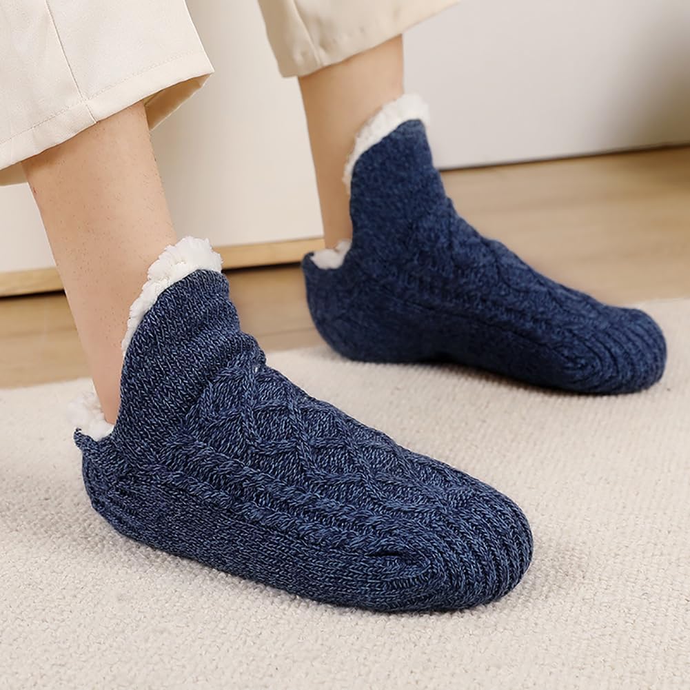 Unisex Fluffy Fuzzy Warm Slipper Socks for Men Women, Thick Fleece Lined Non-Slip Socks Indoor Floor - Image 2