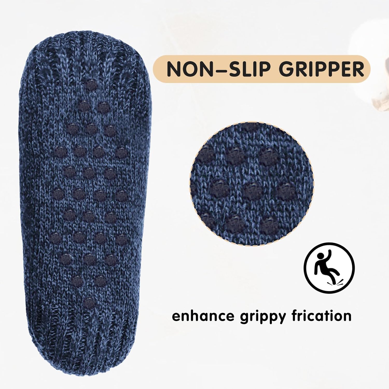 Unisex Fluffy Fuzzy Warm Slipper Socks for Men Women, Thick Fleece Lined Non-Slip Socks Indoor Floor - Image 4