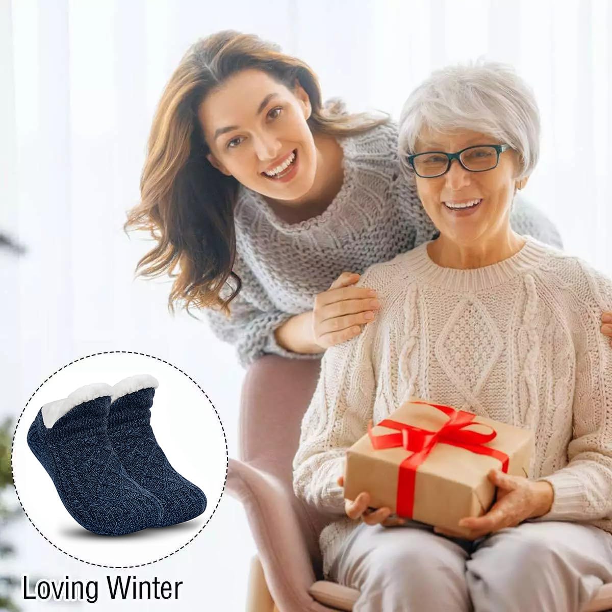 Unisex Fluffy Fuzzy Warm Slipper Socks for Men Women, Thick Fleece Lined Non-Slip Socks Indoor Floor - Image 6