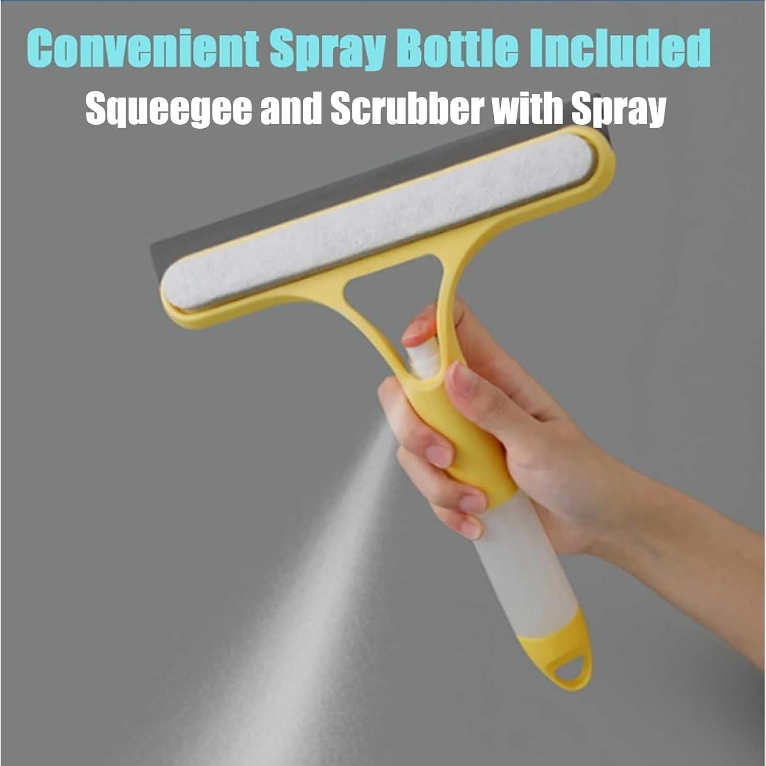 Recyclable Silicone Window Squeegee Kit, 3 in 1 Window Cleaning Scraper, Squeegee and Scrubber with Spray, Window Cleaning Scrapersqueegee, for Car, Home, Kitchen (White-1pcs) - Image 4