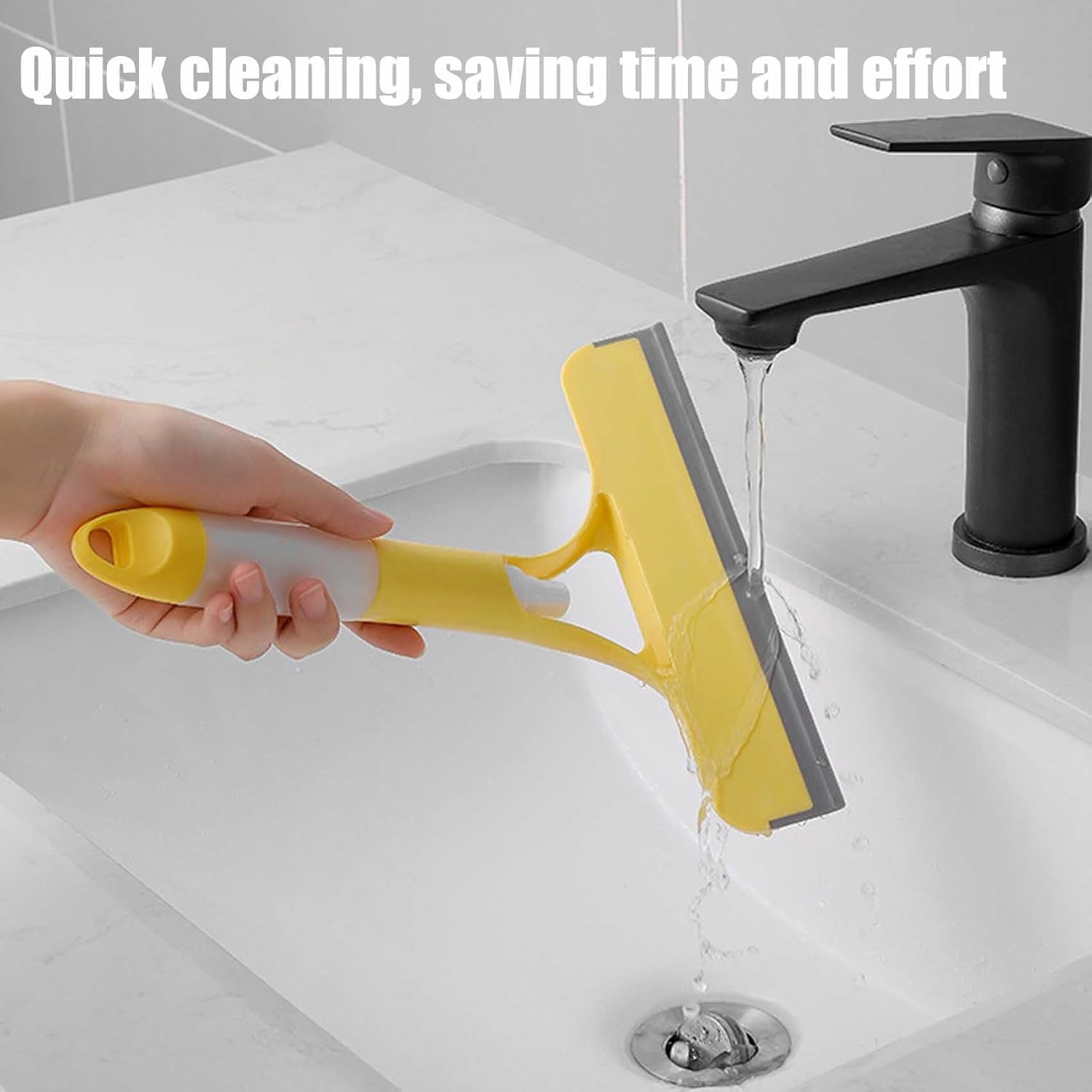 Recyclable Silicone Window Squeegee Kit, 3 in 1 Window Cleaning Scraper, Squeegee and Scrubber with Spray, Window Cleaning Scrapersqueegee, for Car, Home, Kitchen (White-1pcs) - Image 8