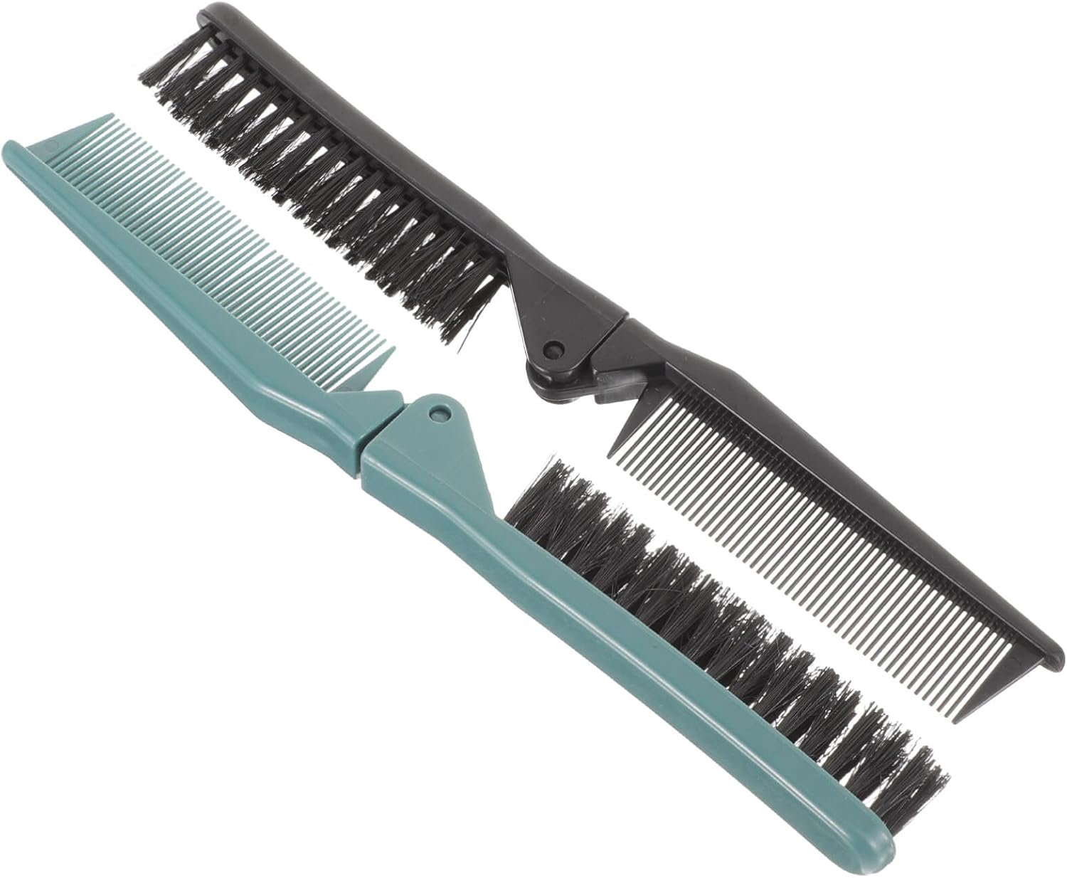 2Pcs Small Double Folding Hair Brush： Hair Styling Salon Brush Comb Folding Comb Double Use Comb for Curly And Straight Hair - Image 1