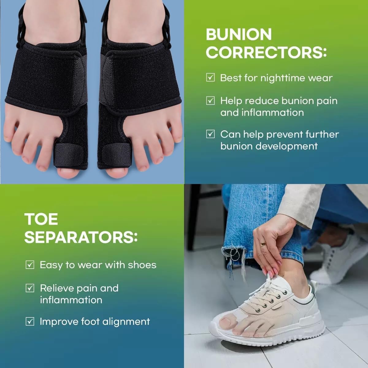 Recovist Bunion Brace - Adjustable Orthopedic Splint for Hallux Valgus Correction & Pain Relief, Day & Night Wear Support for Men & Women (2PC) - Image 5