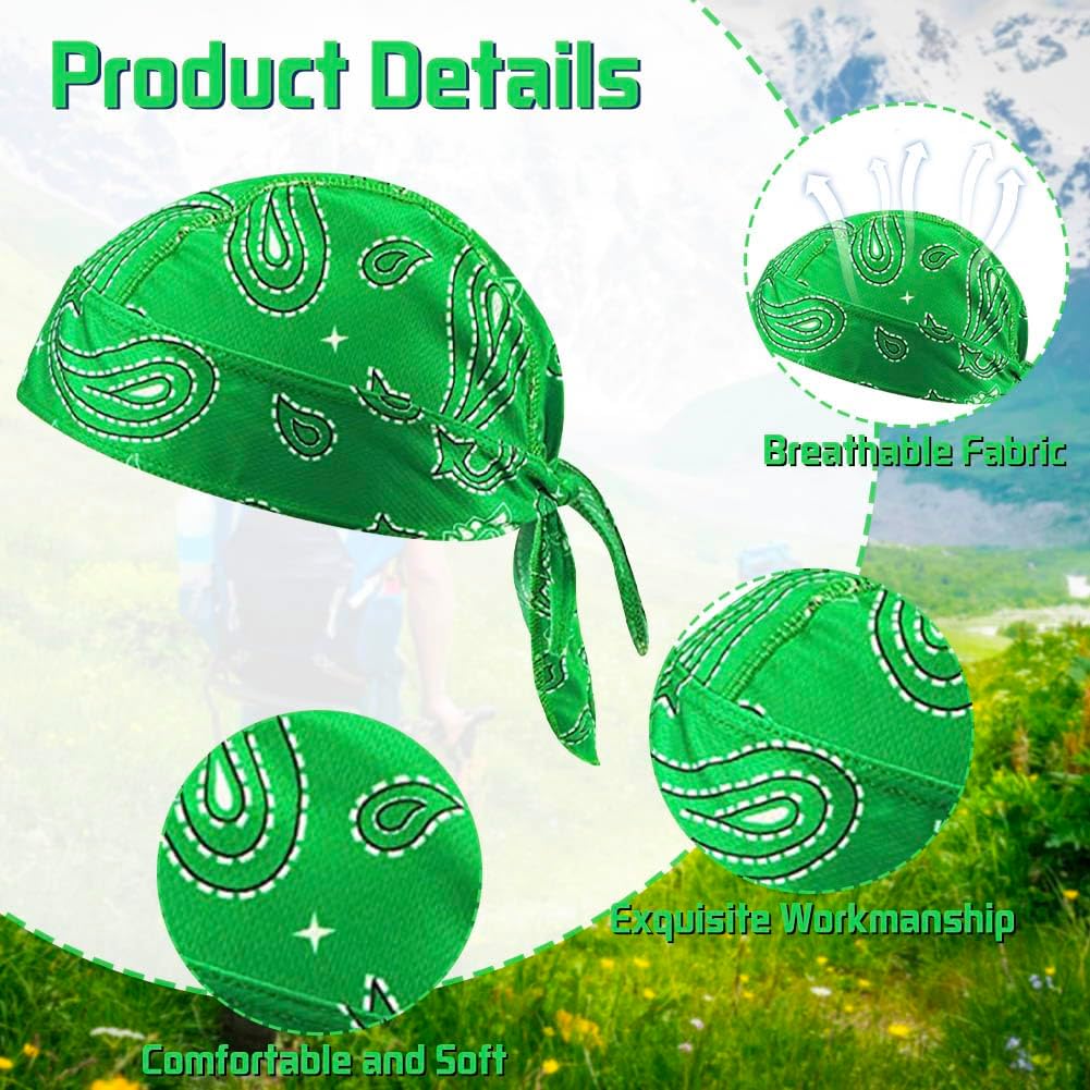 8Pcs Do Rag Skull Cap Bandana Hat Doo Rags Beanie Cooling Sweat Wicking Head Wraps Cycling Helmet Liner - Image 2