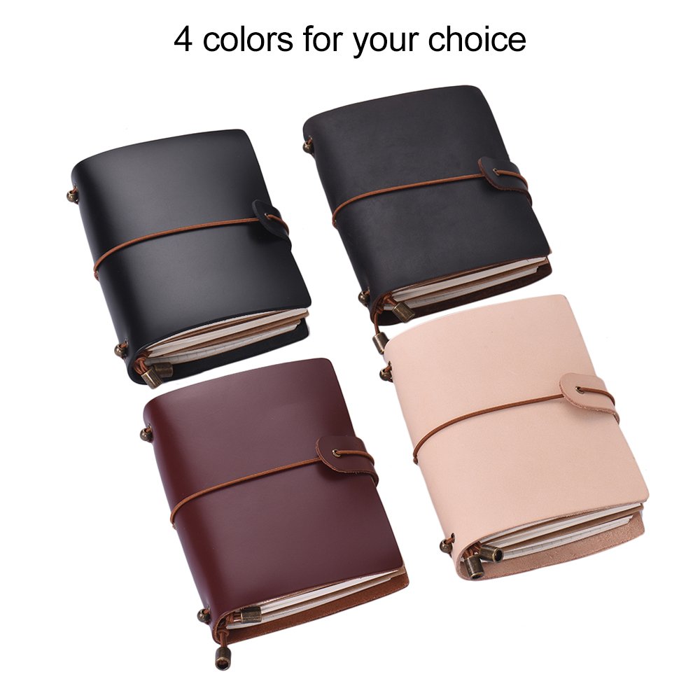 Leather Soft Cover Refillable Journal Notebook with Elastic Strap Diary Travel Business Notepad Lined Blank Grid Paper for Men & Women Sketching Writing - Image 2