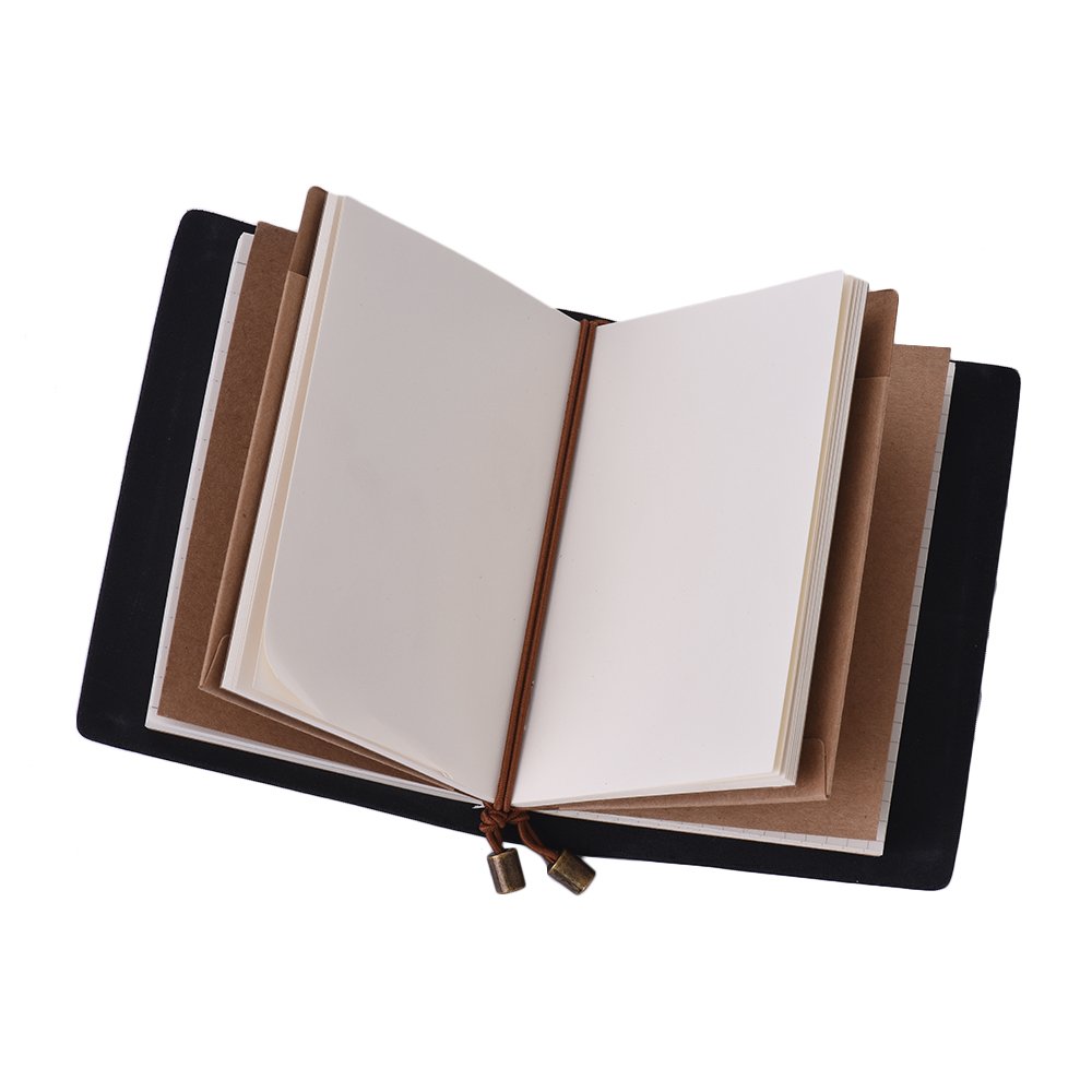 Leather Soft Cover Refillable Journal Notebook with Elastic Strap Diary Travel Business Notepad Lined Blank Grid Paper for Men & Women Sketching Writing - Image 4