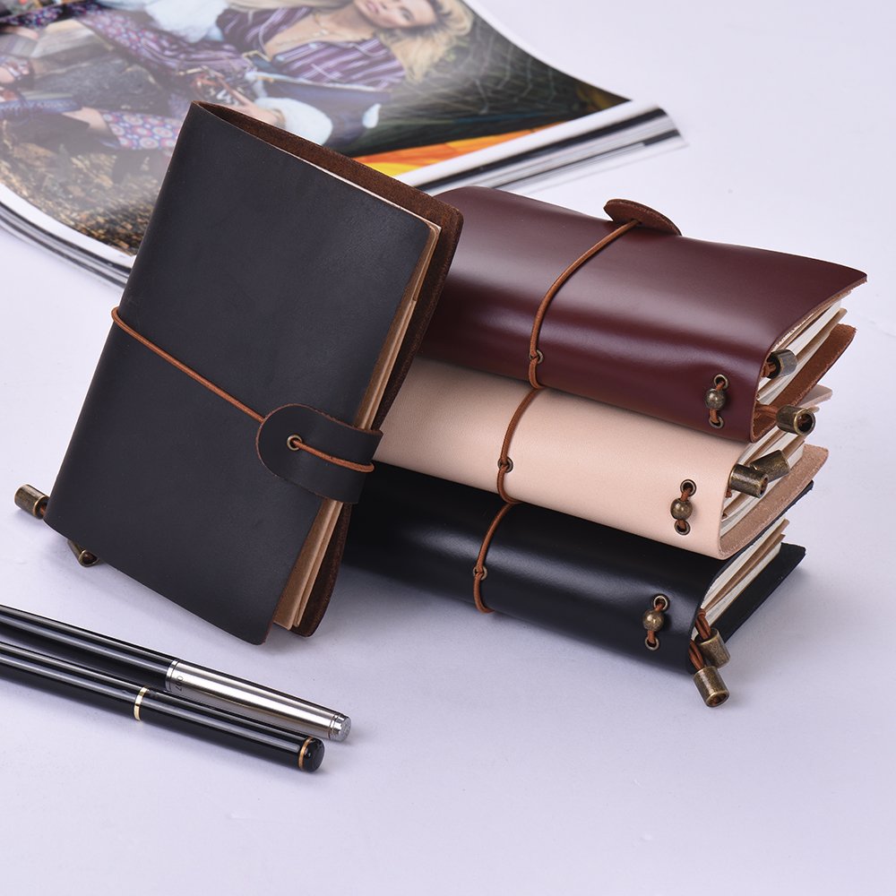 Leather Soft Cover Refillable Journal Notebook with Elastic Strap Diary Travel Business Notepad Lined Blank Grid Paper for Men & Women Sketching Writing - Image 7
