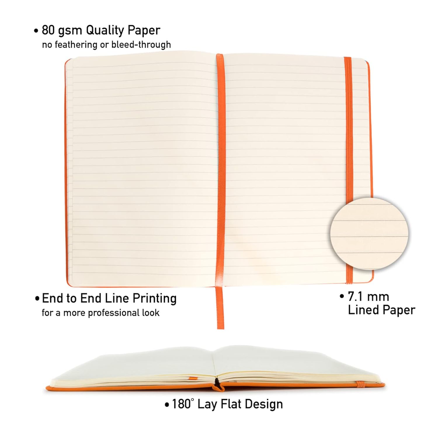 3Pcs Leatherette A6 Journal Writing Notebook Elastic Band Lined Paper School Office Supplies (Blue) - Image 3