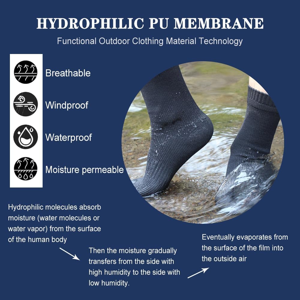 Waterproof Outdoor Adventure Socks for Adults - Breathable Warm and Waterproof Socks for Skiing Water Sports Hiking Cycling - Ideal for Exploring Mountaineering and Riding - Image 3