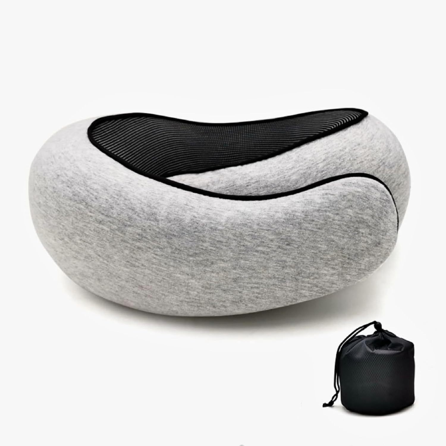 Travel Memory U-Shaped Pillow, Soft Skin-Friendly Cotton Fabric, All-Round, Portable Easy Storage, Ideal for Air Travel Business Trips Naps, Cervical Care, Removable Washable Cover - Image 3