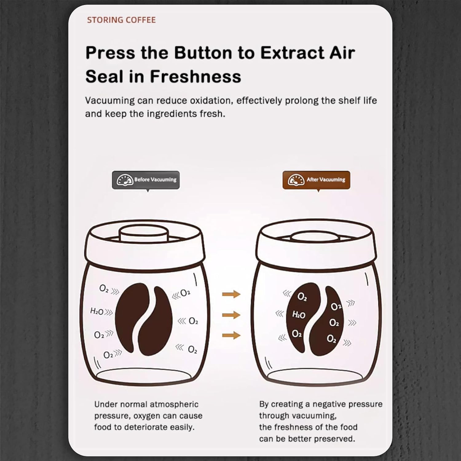 Airtight Borosilicate Glass Coffee Bean Storage Container with Vacuum Sealed Lid, 2pcs Food Storage Jars for Dry Goods, Coffee Bar Necessity - Image 4