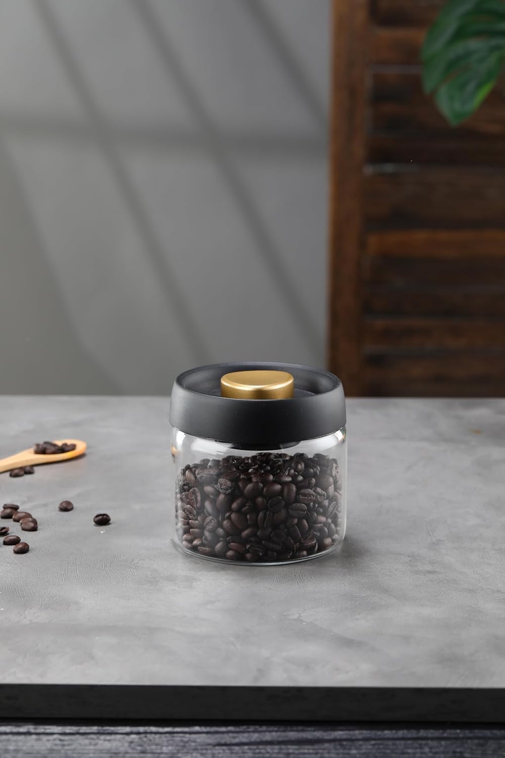 Airtight Borosilicate Glass Coffee Bean Storage Container with Vacuum Sealed Lid, 2pcs Food Storage Jars for Dry Goods, Coffee Bar Necessity - Image 8