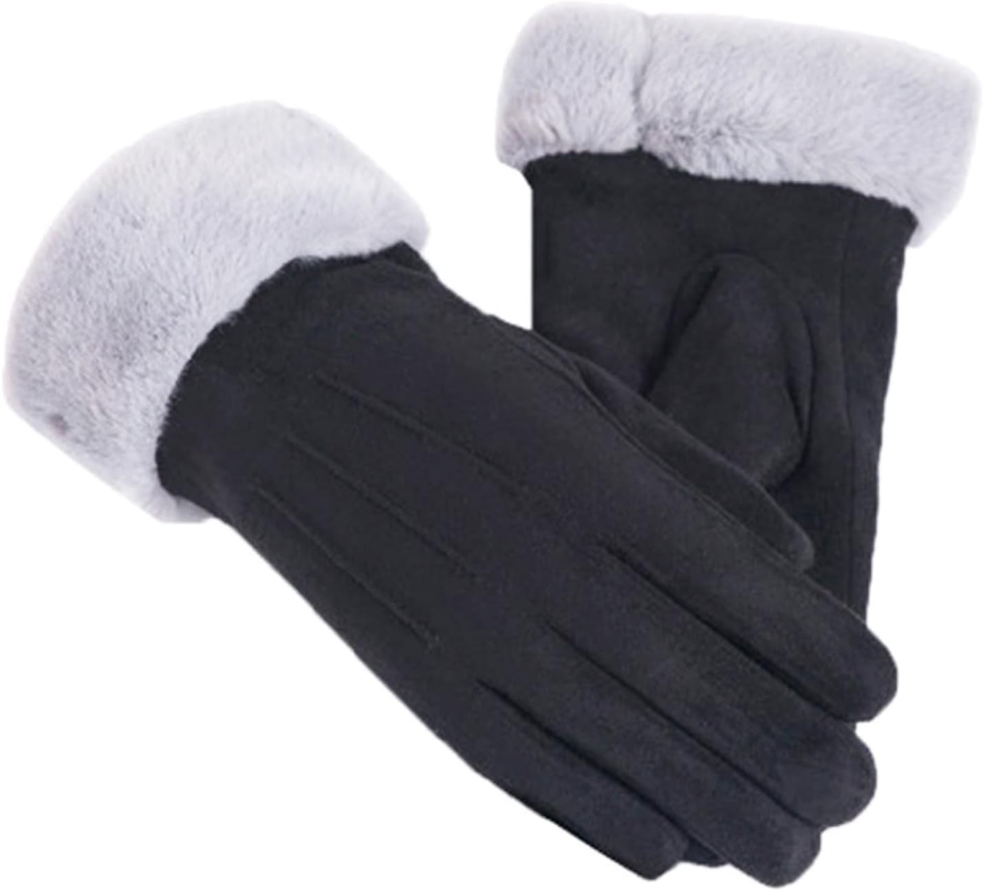 Winter Touch Screen with Soft Velvet Lining, Stylish Faux Suede Leather & Polyester Design for Women - Image 1