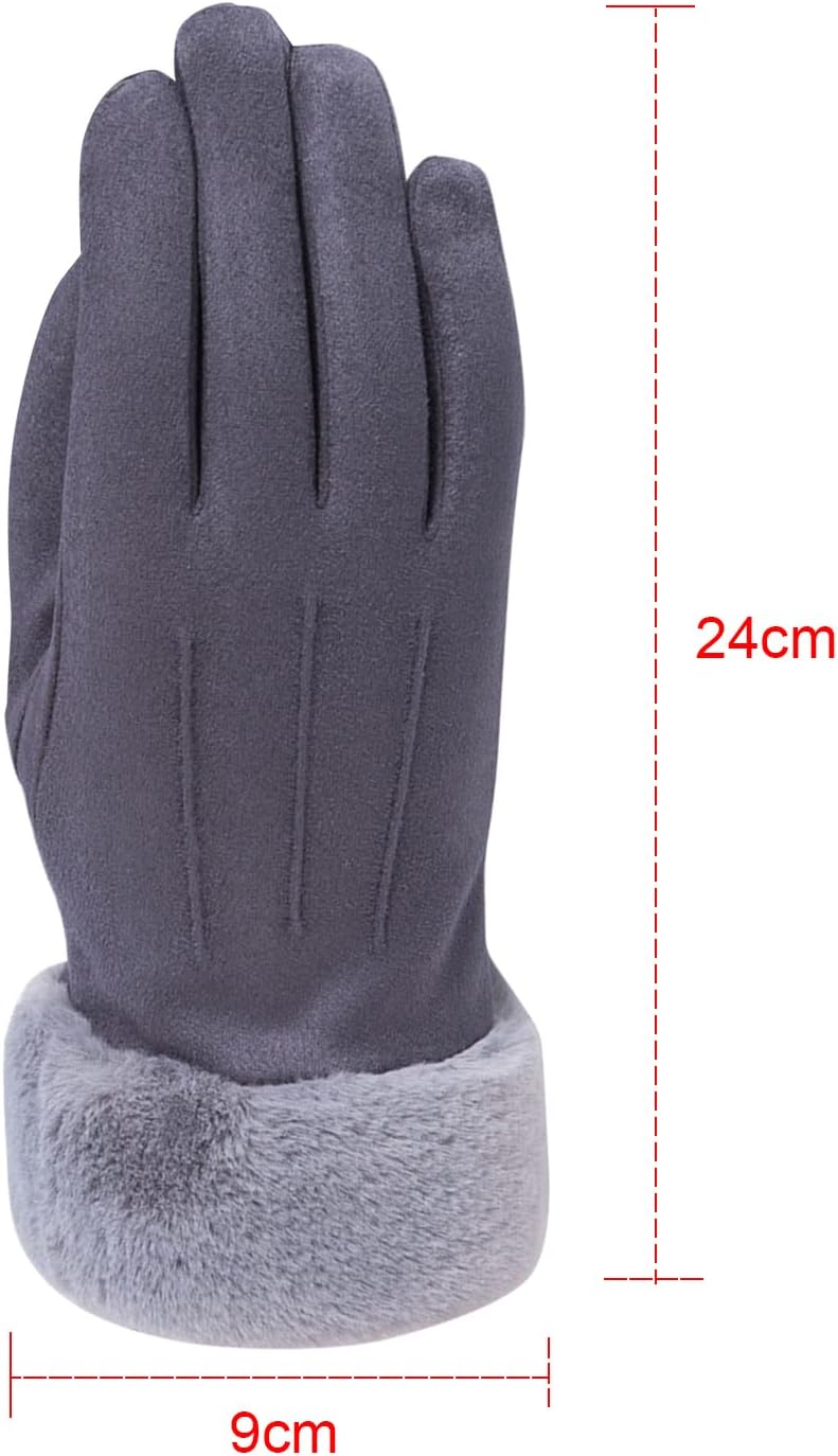 Winter Touch Screen with Soft Velvet Lining, Stylish Faux Suede Leather & Polyester Design for Women - Image 2