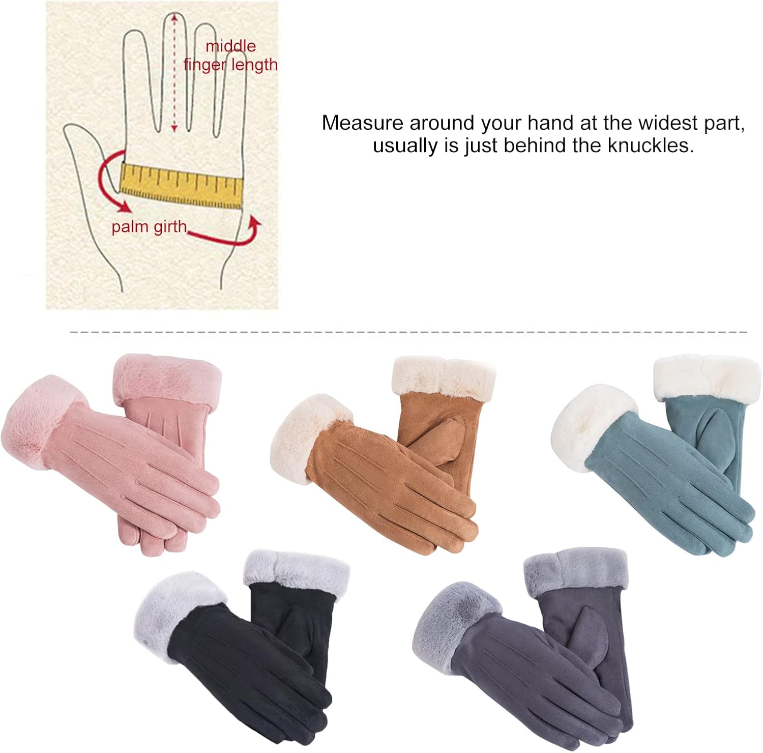 Winter Touch Screen with Soft Velvet Lining, Stylish Faux Suede Leather & Polyester Design for Women - Image 8