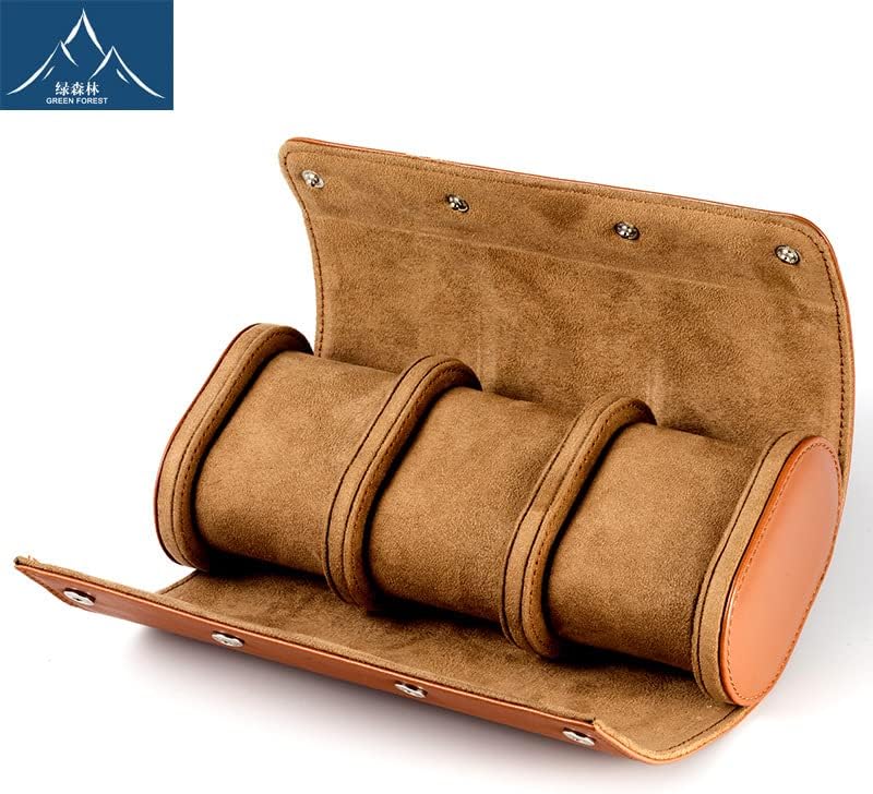 Premium Leather Mechanical Watch Storage Box - 3 Slot Dustproof Travel Case for Home Use, Brown - Image 2