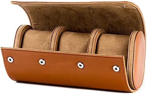 Premium Leather Mechanical Watch Storage Box - 3 Slot Dustproof Travel Case for Home Use, Brown - Image 3