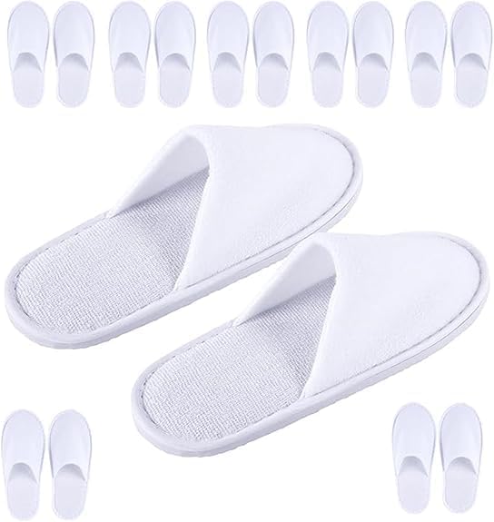 8 Pairs Spa Slippers for Men and Women, Comfortable Non-Slip Disposable Hotel Slippers, Breathable Soft Cotton House Guest Slippers for Travel Guests Hotel Home Salon - Image 1
