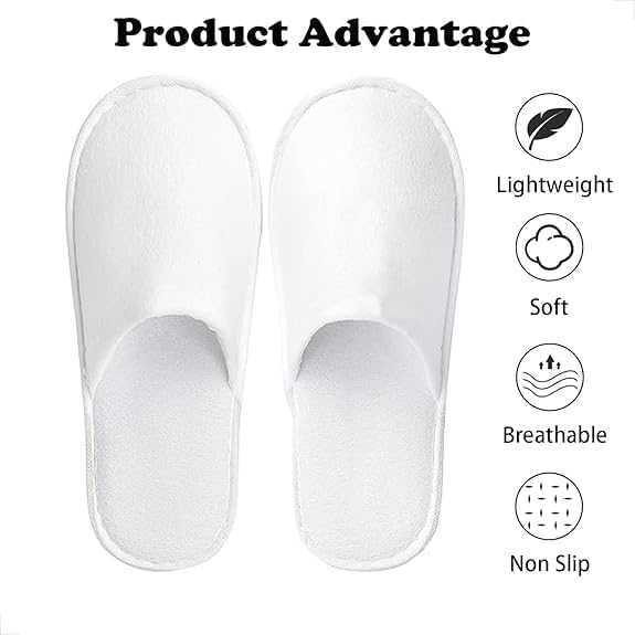 8 Pairs Spa Slippers for Men and Women, Comfortable Non-Slip Disposable Hotel Slippers, Breathable Soft Cotton House Guest Slippers for Travel Guests Hotel Home Salon - Image 4