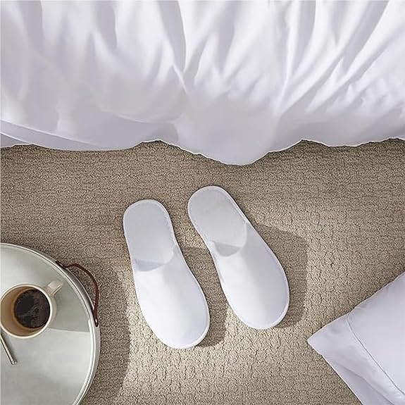 8 Pairs Spa Slippers for Men and Women, Comfortable Non-Slip Disposable Hotel Slippers, Breathable Soft Cotton House Guest Slippers for Travel Guests Hotel Home Salon - Image 5