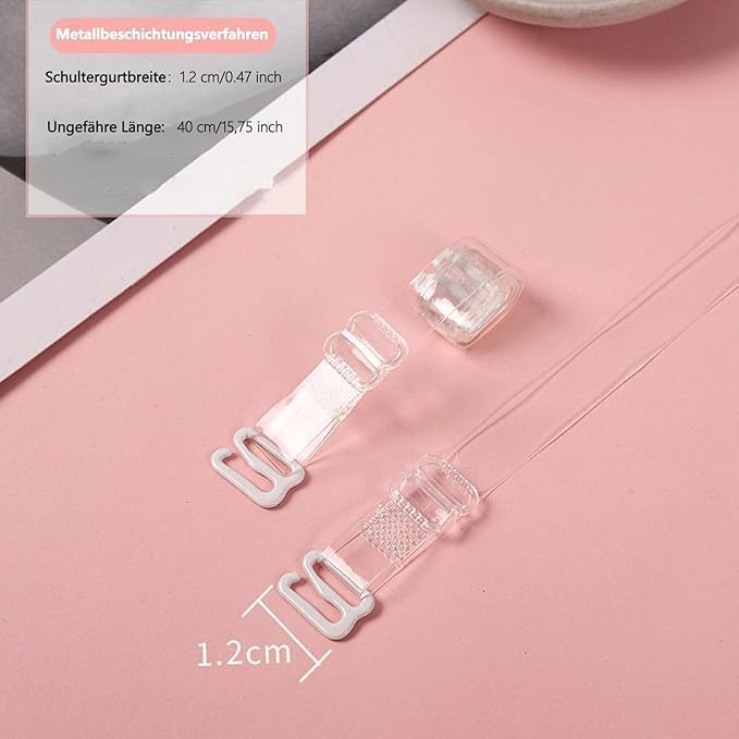 3-Pairs Clear Bra Straps,Invisible Bra Replacement Transparent Bra Straps Multiple Width Removable - Image 6
