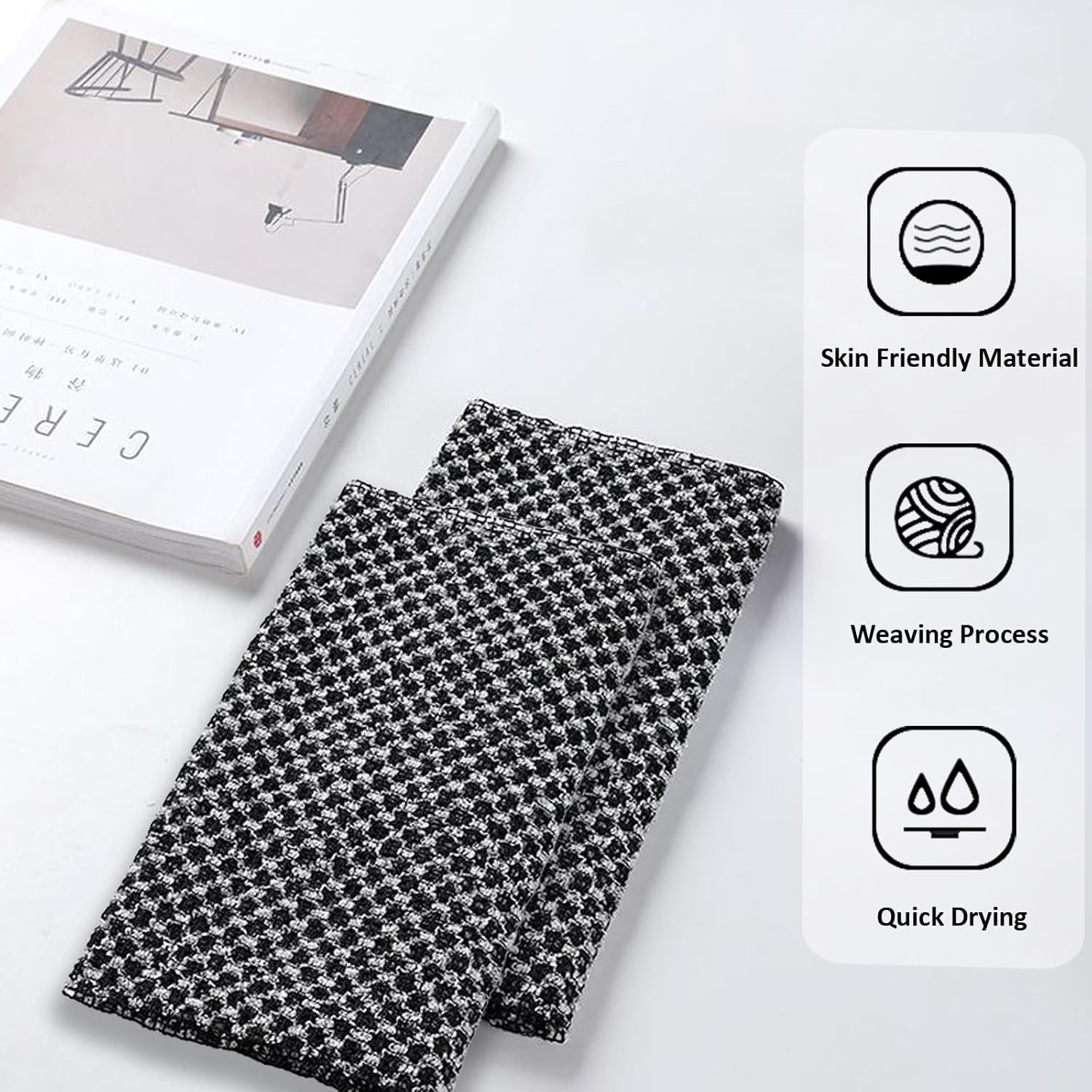 Extra Long Exfoliating Cloth, Deep Cleaning Exfoliating Towel, Reusable Exfoliating Body Scrubber (2 Pcs Black) - Image 7