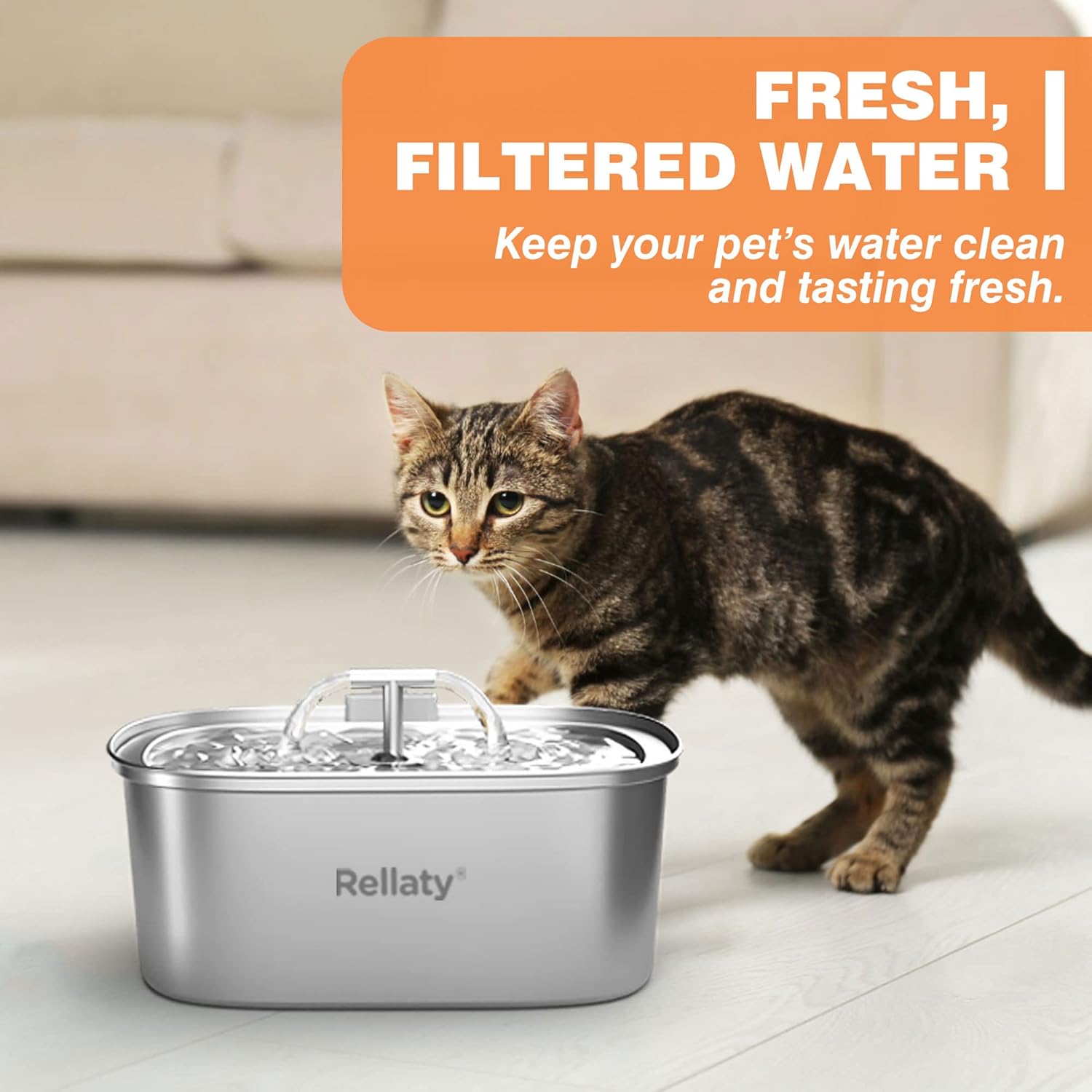 Official Cat Water Fountain Filters Replacement & Pre-Filter Sponges for 3.2L/108oz Automatic Pet Water Dispenser - Image 7