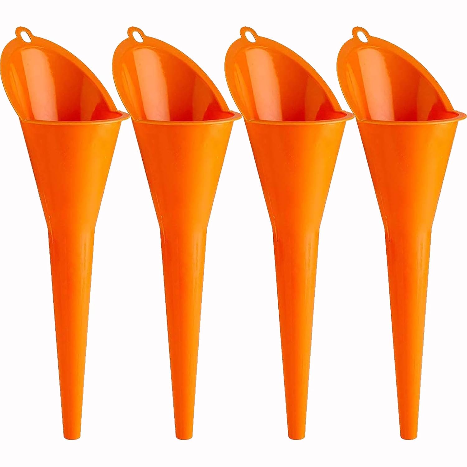 4 pcs Multi-Function Plastic Long Neck Oil Funnel - for All Automotive Oils Lubricants Engine Oils Water Diesel Fuel Kerosene and Other Liquids - Image 1