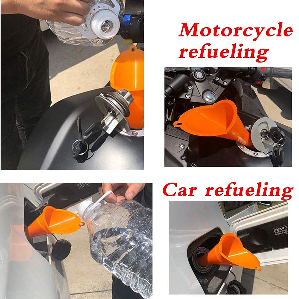 4 pcs Multi-Function Plastic Long Neck Oil Funnel - for All Automotive Oils Lubricants Engine Oils Water Diesel Fuel Kerosene and Other Liquids - Image 2