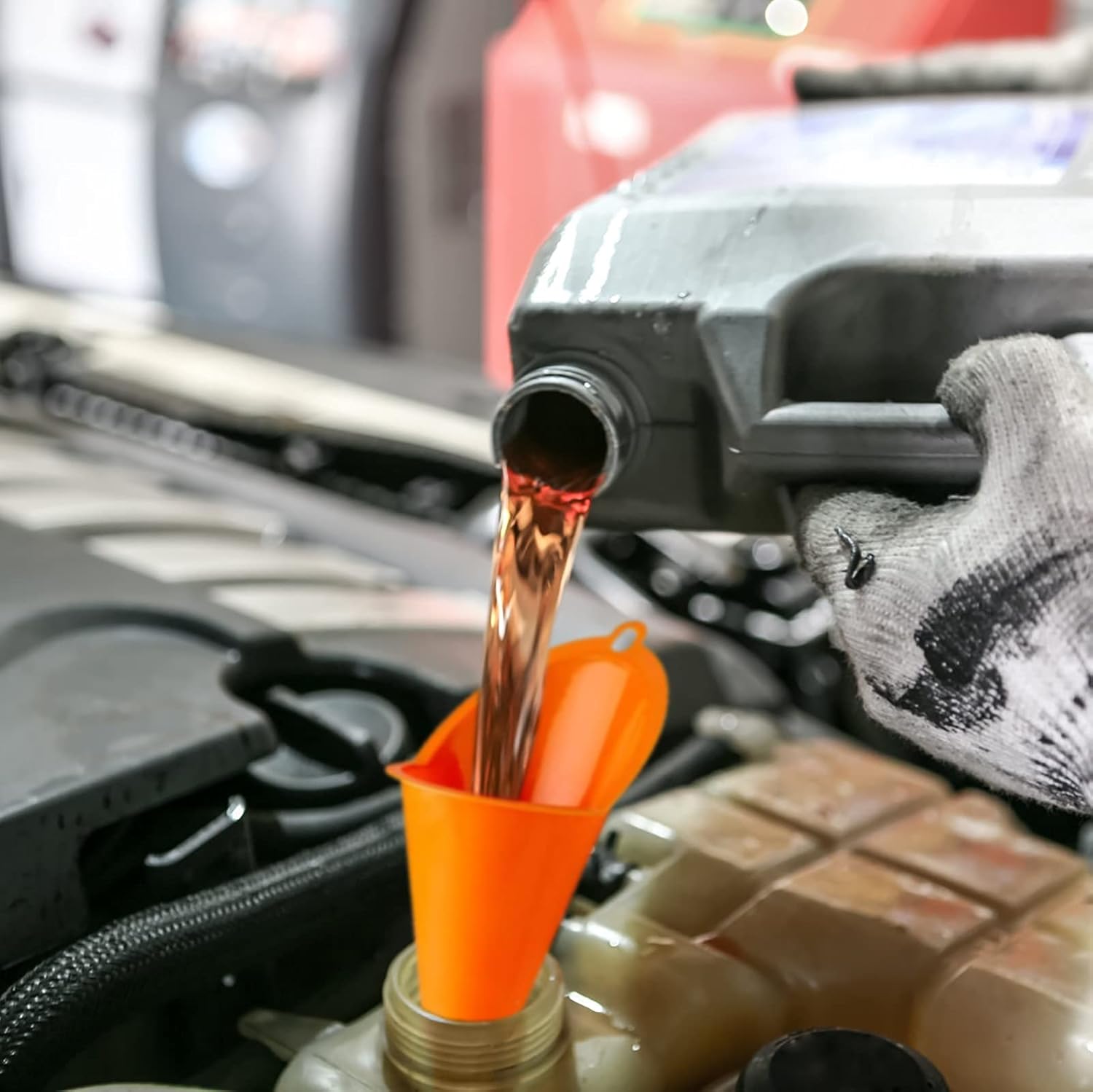 4 pcs Multi-Function Plastic Long Neck Oil Funnel - for All Automotive Oils Lubricants Engine Oils Water Diesel Fuel Kerosene and Other Liquids - Image 3