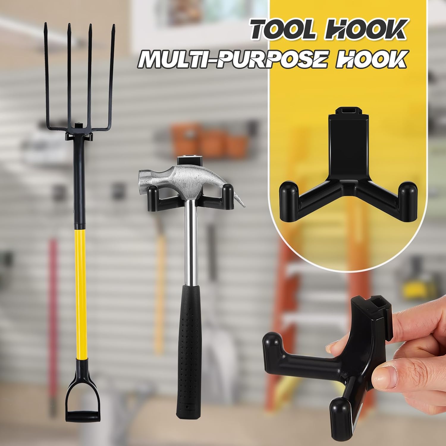 10 Pcs Tool Hook for Shed Accessories, Plastic ABS Tool Hooks Compatible with Lifetime Shed 60305 60118 60127 60138 60141 Etc Not Work on Any Sheds with Horizontal Siding (Black) - Image 3