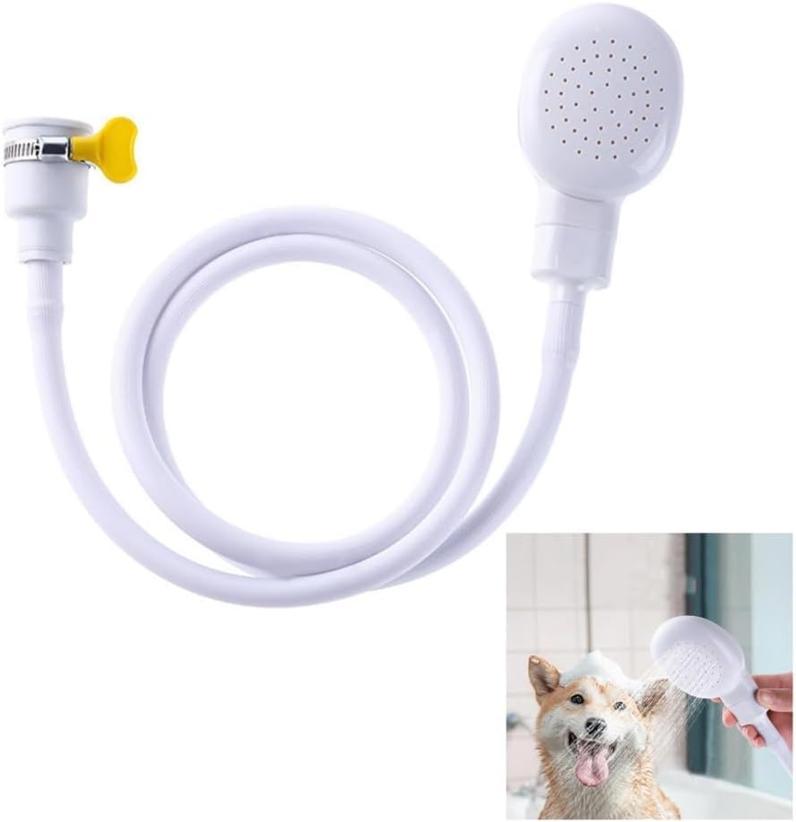 Portable Rubber Hose Spray, 1.3 Meters Pet Shower Sprayer Hand Held Hose,Hose Bath Tub Sink Spray Attachment for Washing Hair Pet Shower - Image 1