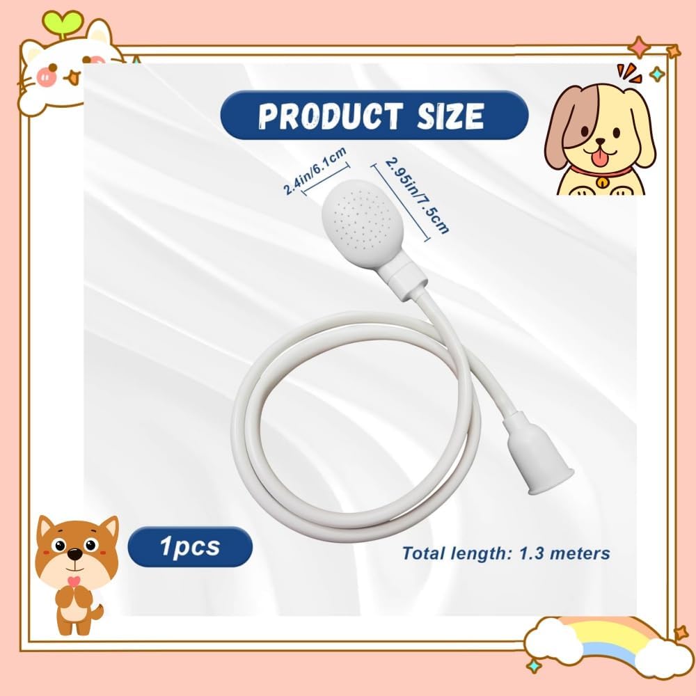 Portable Rubber Hose Spray, 1.3 Meters Pet Shower Sprayer Hand Held Hose,Hose Bath Tub Sink Spray Attachment for Washing Hair Pet Shower - Image 2