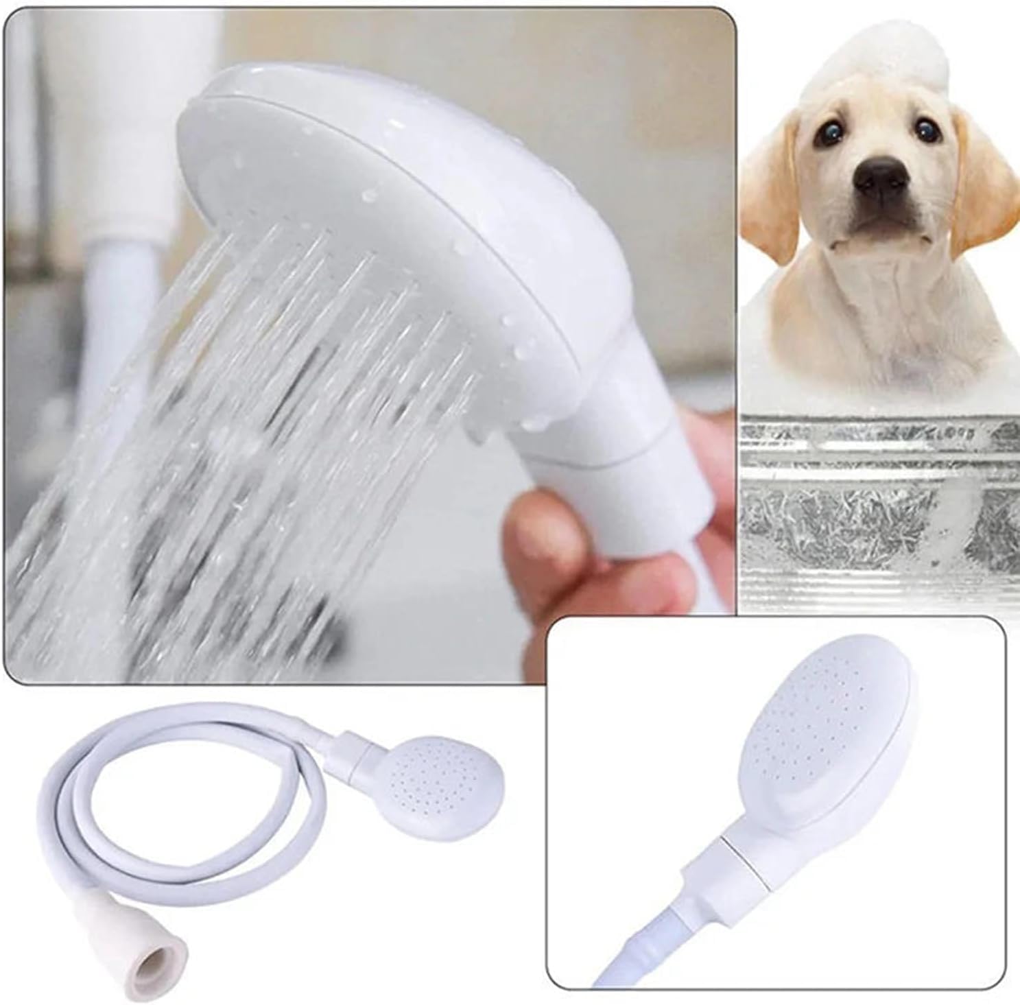 Portable Rubber Hose Spray, 1.3 Meters Pet Shower Sprayer Hand Held Hose,Hose Bath Tub Sink Spray Attachment for Washing Hair Pet Shower - Image 3