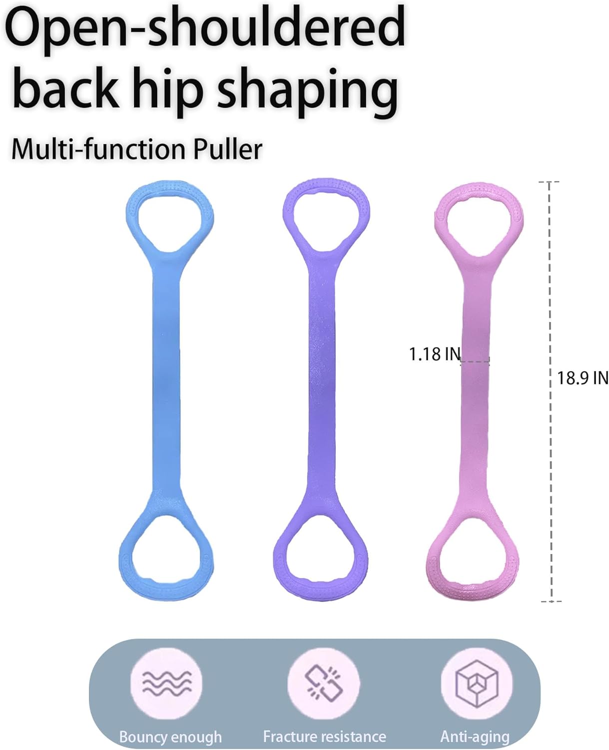 Figure 8 Fitness Resistance Band, Elastic Bands for Working Out,Arm,Back Training Elastic Ropes, Exercise Equipment for Yoga, Pilates,Physical Therapy,Stretching（3 Pack） - Image 8