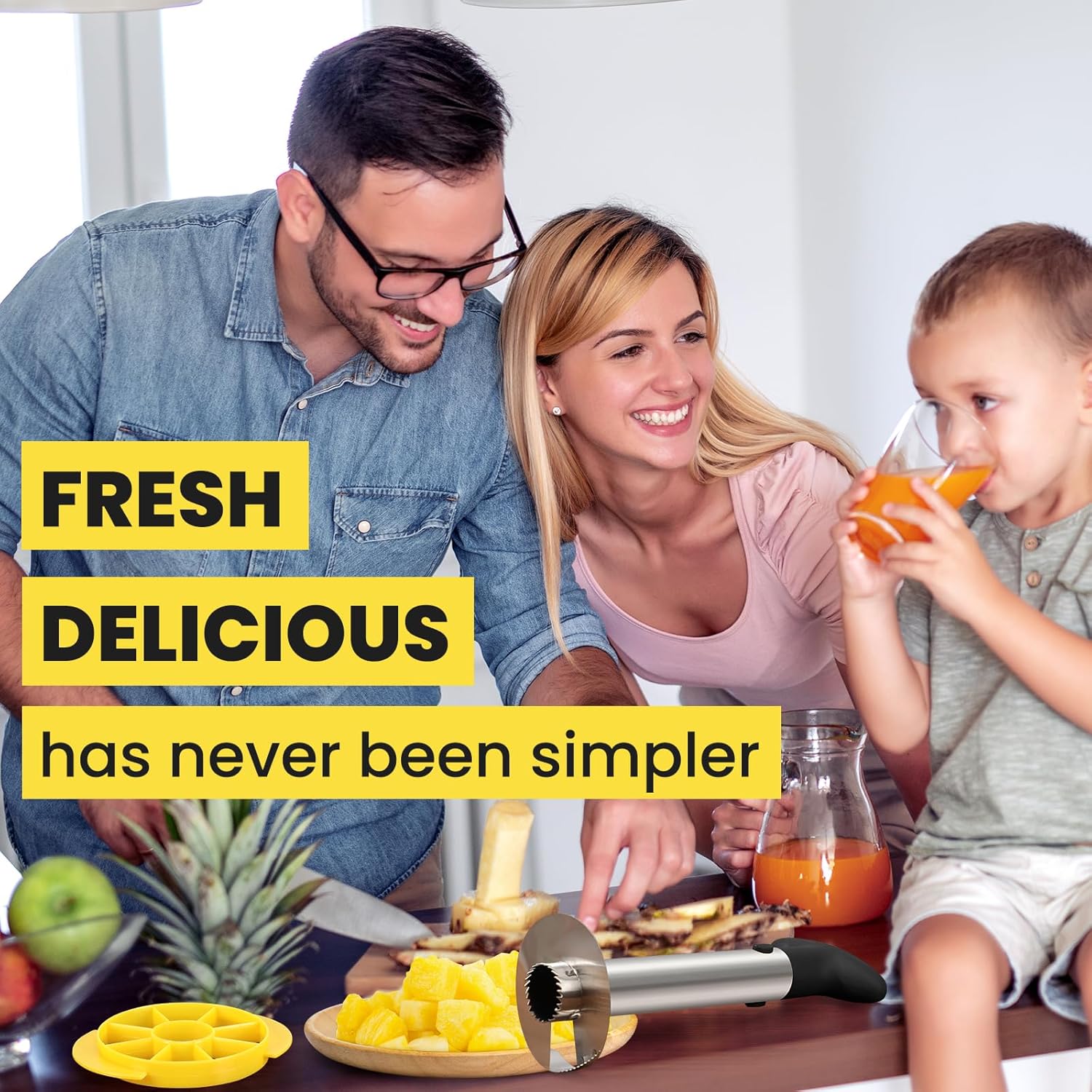 Premium Pineapple Corer and Slicer Tool - Pineapple Cutter with Sharp Serrated Tips - Easy to Use & Clean - Stainless Steel Core Remover for Pineapple - Slice and Core Fruits with Ease(Black) - Image 7