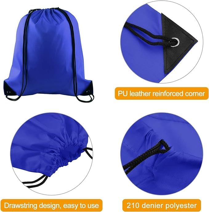 4Pcs Drawstring Backpack Bags Sports Cinch Sack String Backpack Storage Bags for Gym Traveling - Image 3