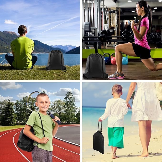 4Pcs Drawstring Backpack Bags Sports Cinch Sack String Backpack Storage Bags for Gym Traveling - Image 6
