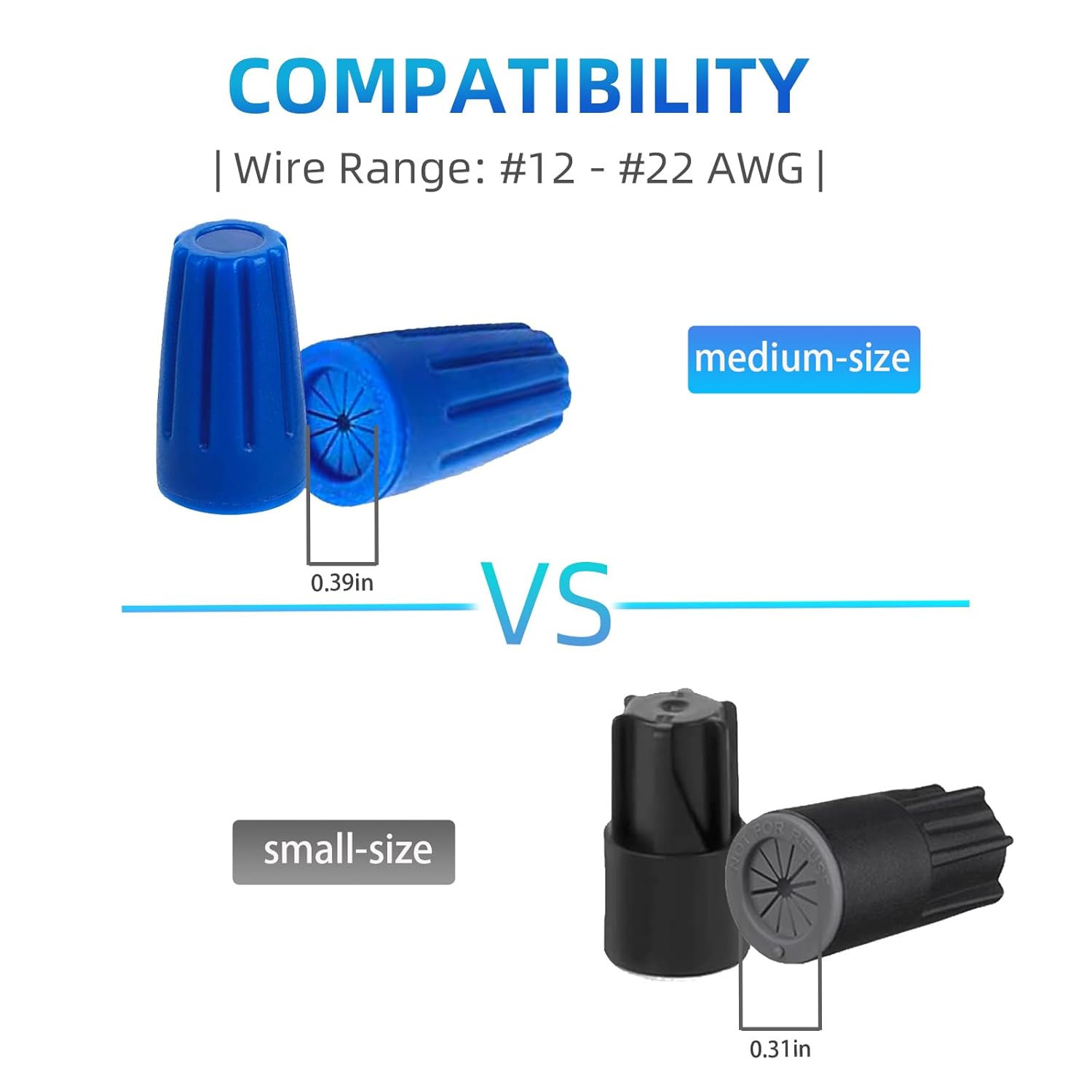 40PCS Waterproof Outdoor Wire Electrical Connectors,Sealant Twist Nuts Caps Cable Terminal Connector Gel for Landscape Light, Building Application, Wet Location Installation, 22AWG-12AWG, Medium Size - Image 4