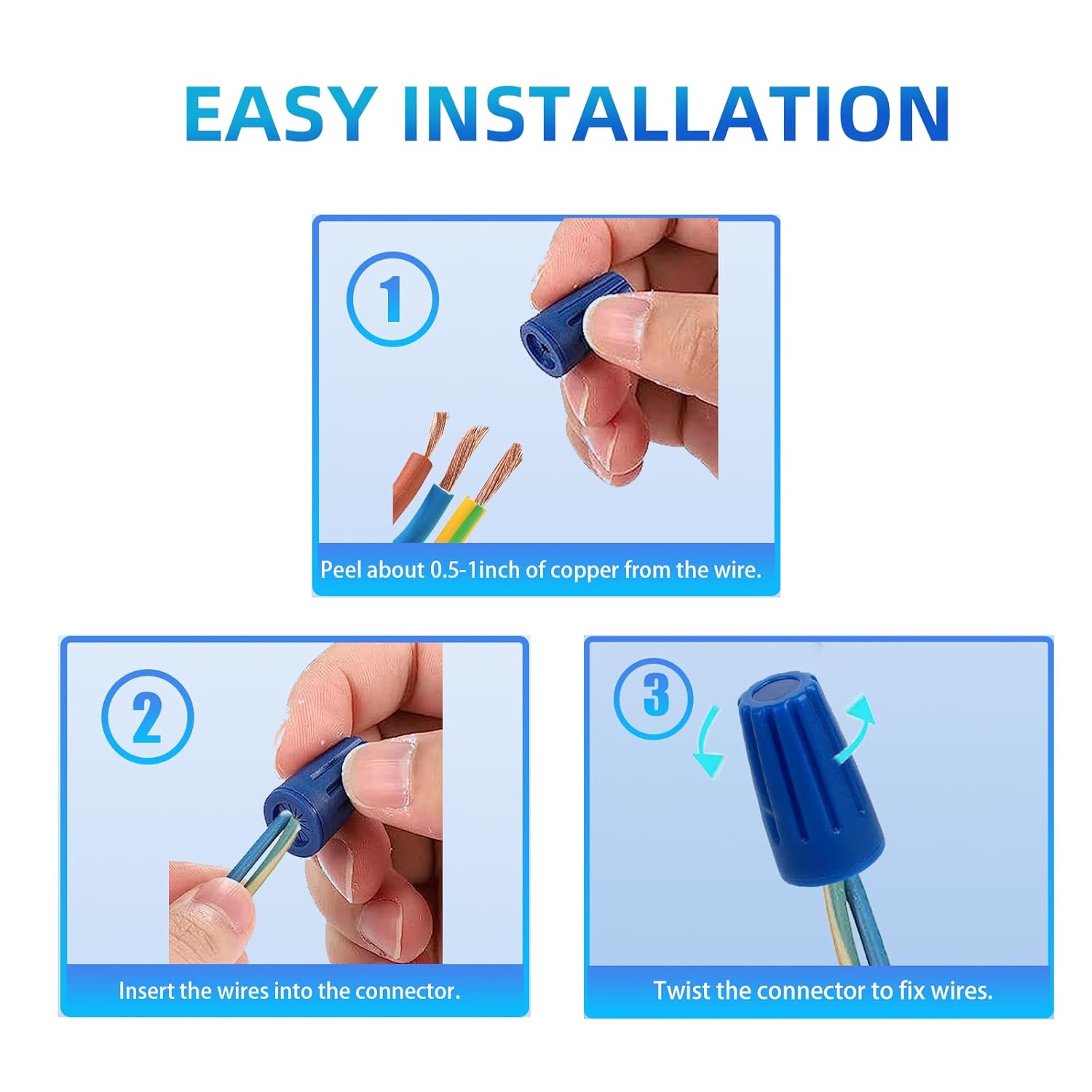 40PCS Waterproof Outdoor Wire Electrical Connectors,Sealant Twist Nuts Caps Cable Terminal Connector Gel for Landscape Light, Building Application, Wet Location Installation, 22AWG-12AWG, Medium Size - Image 5