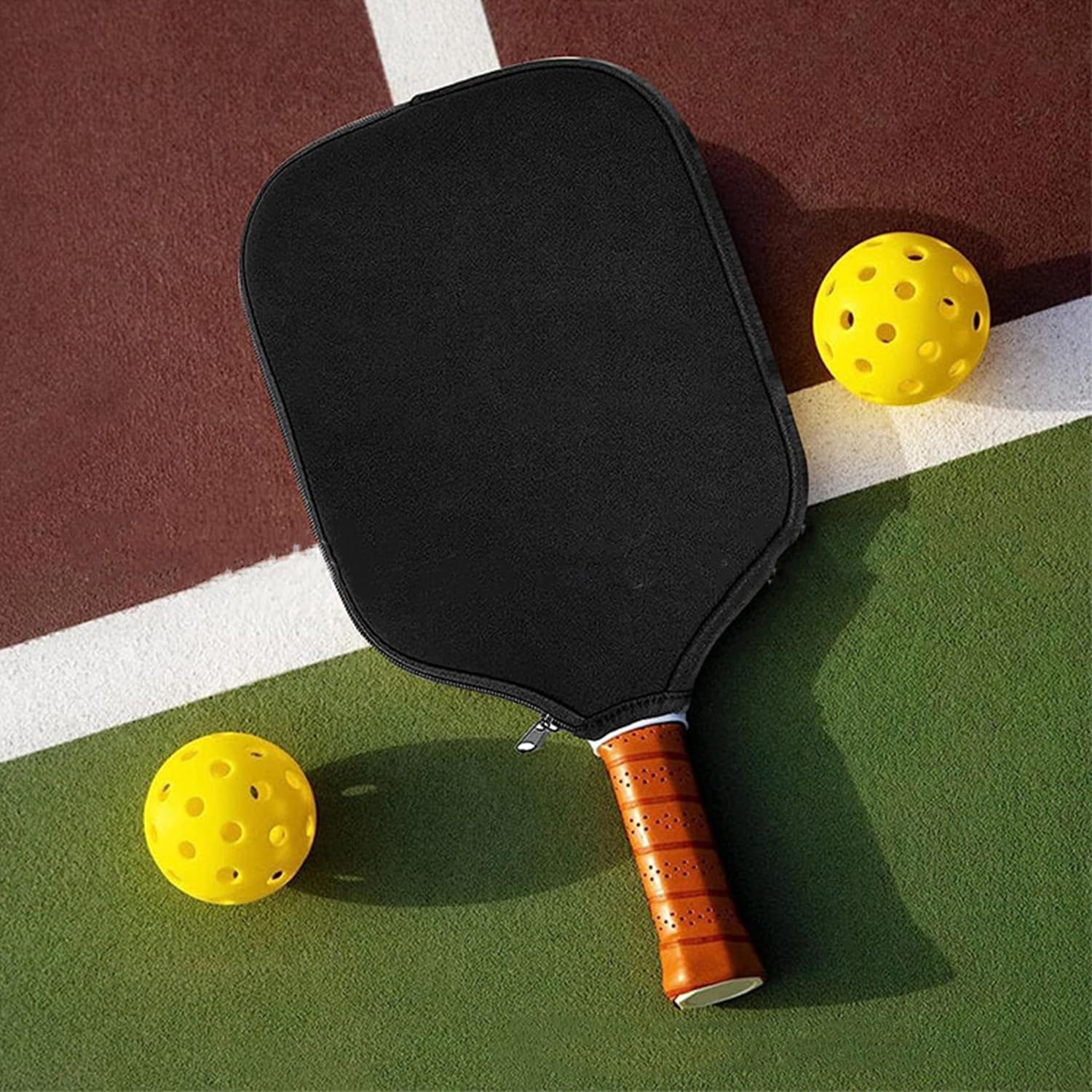 2pcs Racquet Cover for Pickleball, 8.6 x 12.2 Inch Neoprene Paddle Cover for Pickleball Racket Sleeve Storage Bag Compatible for Most USAPA Standard and Elongated Pickball Paddles - Image 5