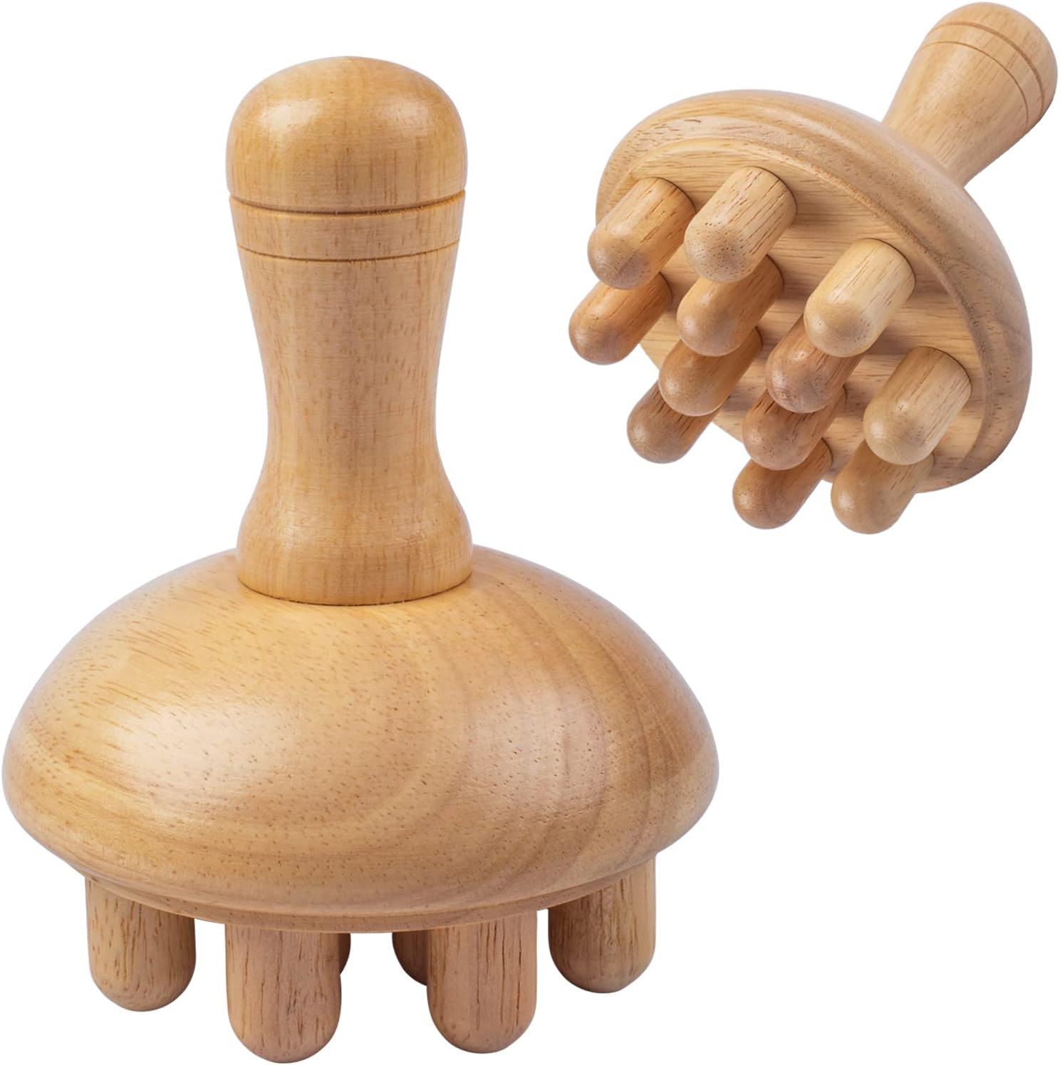 Wooden Mushroom Shape Massager | Manual Wood Therapy Massage Tool, Anti Cellulite, Maderoterapia, Lymphatic Drainage, Relief Muscle Tension, for Full Body Use - Image 1