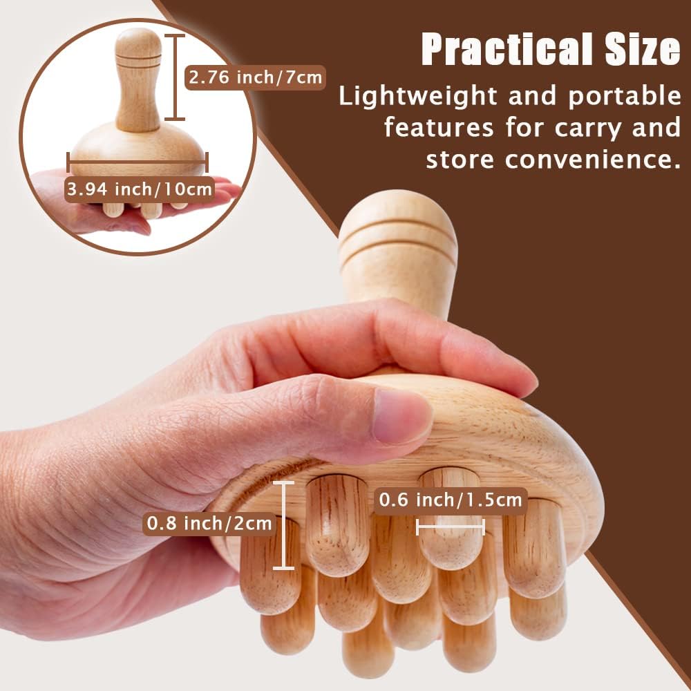 Wooden Mushroom Shape Massager | Manual Wood Therapy Massage Tool, Anti Cellulite, Maderoterapia, Lymphatic Drainage, Relief Muscle Tension, for Full Body Use - Image 6