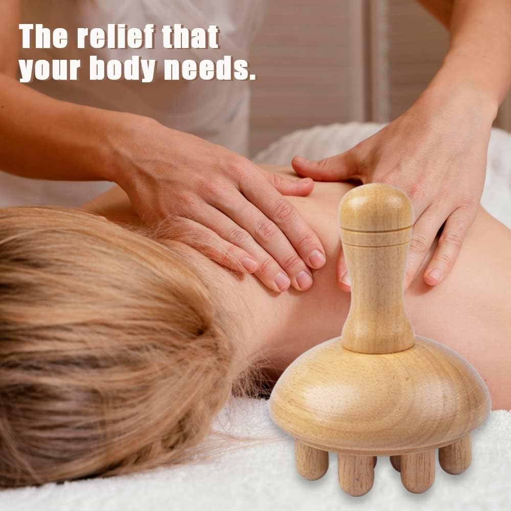 Wooden Mushroom Shape Massager | Manual Wood Therapy Massage Tool, Anti Cellulite, Maderoterapia, Lymphatic Drainage, Relief Muscle Tension, for Full Body Use - Image 7